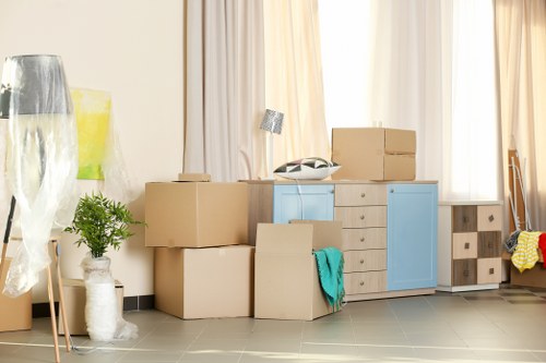 Removal vehicle and moving boxes for an Islington move
