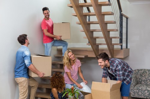 Fragile items and textbooks packed for student removals