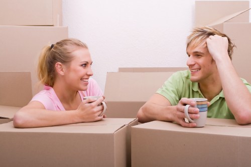 Packing boxes ready for a home move in Islington