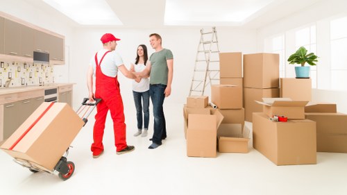 Luton-style removal truck ready for house move in Islington