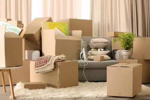 Reusable furniture and donated items prepared for charity collection