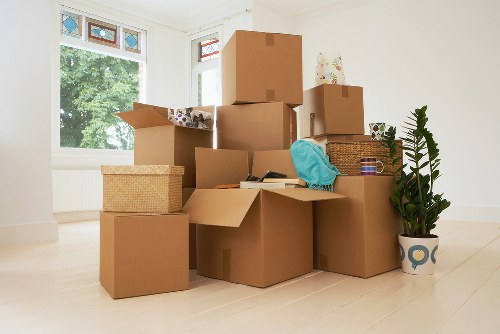 Protected furniture and boxed belongings ready for an Islington move